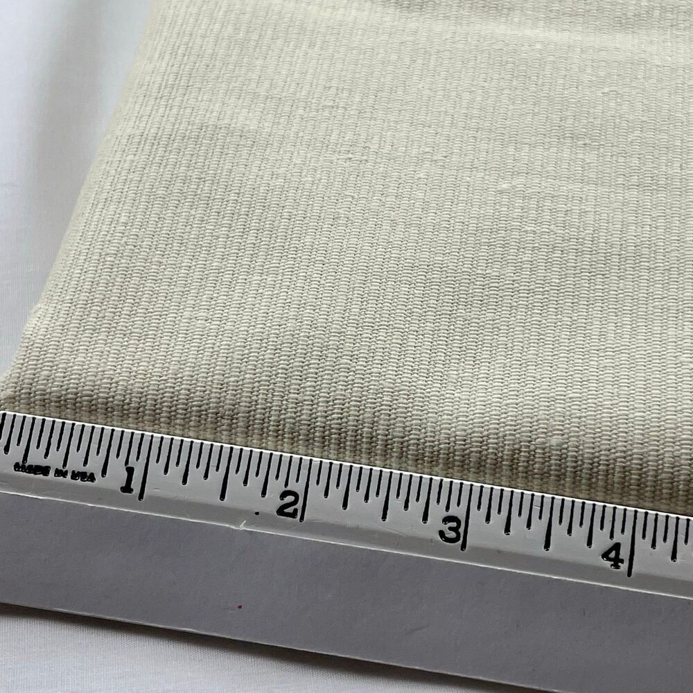 Vintage Ivory Cotton Ribbed Woven Home Decorating Fabric 39" x 56"